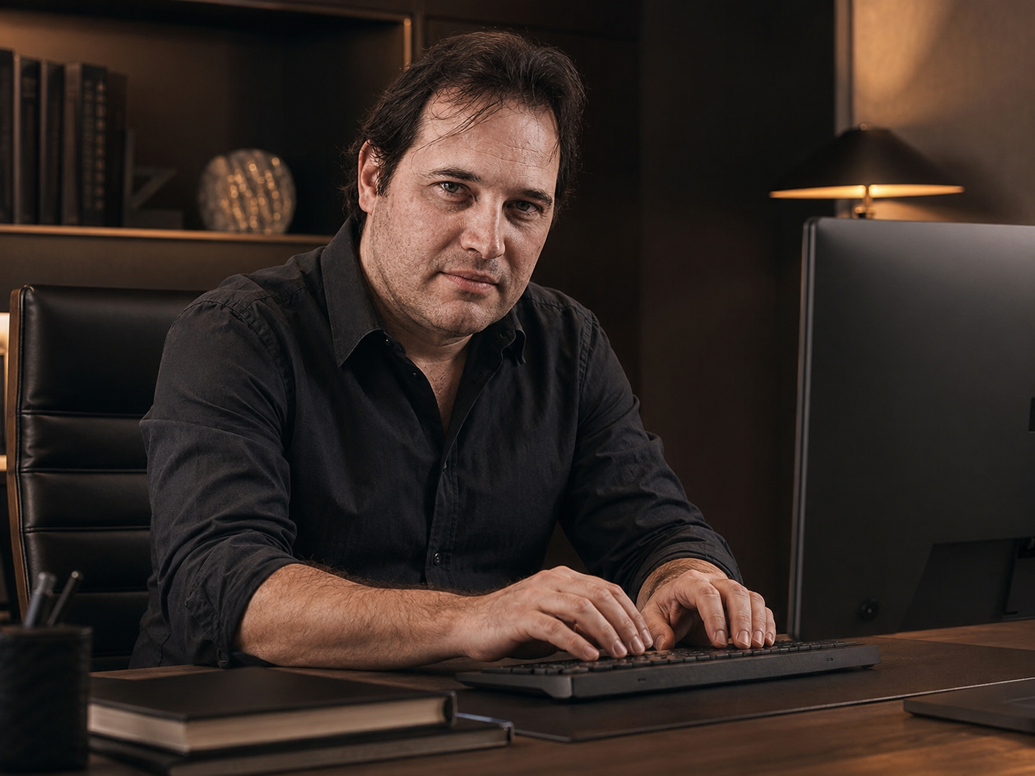 Jean-François Callen writing workspace